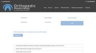 
                            9. FAQ - Orthopedic Associates of Dutchess County