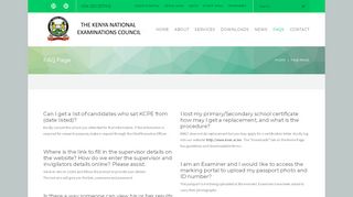 
                            5. FAQ Page – KNEC