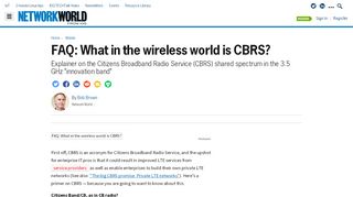 
                            5. FAQ: What in the wireless world is CBRS? | Network World