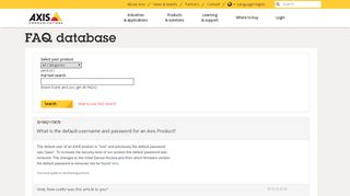 
                            8. FAQ: What is the default username and password for an Axis ...