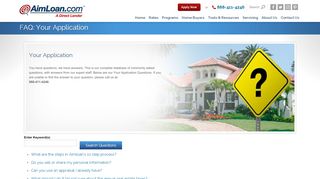 
                            6. FAQ: Your Application | AimLoan.com