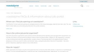 
                            9. FAQs application & information about job portal - voestalpine AG