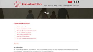 
                            6. FAQs - Express Family Care