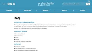 
                            7. FAQs - Hachette Book Group