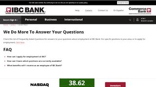 
                            4. FAQs | IBC Bank Careers