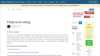 
                            4. FAQs on E-voting - CAclubindia