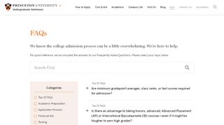 
                            6. FAQs | Princeton University Admission