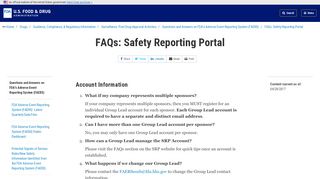 
                            2. FAQs: Safety Reporting Portal | FDA