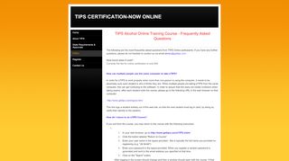 
                            7. FAQ's - TIPS CERTIFICATION-NOW ONLINE