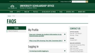 
                            7. FAQs | University Scholarship Office | UNC Charlotte