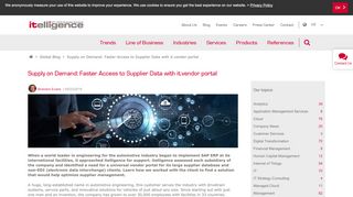 
                            9. Faster Access to Supplier Data with it.vendor portal - itelligence