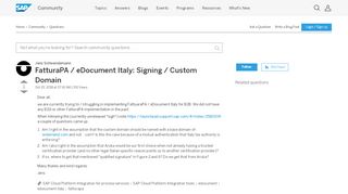 
                            2. FatturaPA / eDocument Italy: Signing / Custom Domain - SAP Q&A