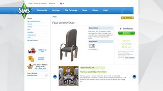 
                            9. Faux Chrome Chair - Store - The Sims™ 3