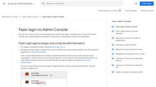 
                            6. Fazer login no Admin Console - support.google.com