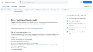 
                            2. Fazer login no Google Ads - Ajuda do Google Ads