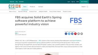 
                            2. FBS acquires Solid Earth's Spring software platform to achieve ...