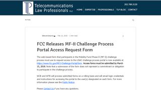 
                            7. FCC Releases MF-II Challenge Process Portal Access Request Form ...