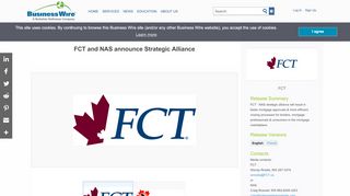 
                            5. FCT and NAS announce Strategic Alliance | Business Wire