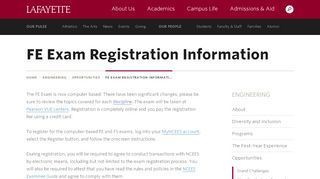 
                            5. FE Exam Registration Information · Engineering · …