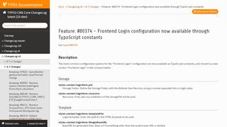 
                            4. Feature: #80374 - Frontend Login configuration now available ...