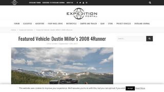 
                            3. Featured Vehicle: Dustin Miller's 2008 4Runner – Expedition Portal
