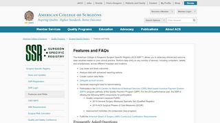 
                            3. Features and FAQs - American College of Surgeons