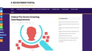 
                            4. Federal Fire Service Screening Date/Requirements E-Recruitment Portal