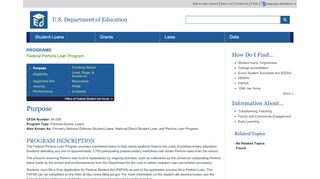 
                            6. Federal Perkins Loan Program - US Department of Education