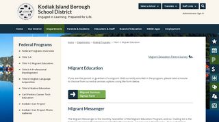 
                            8. Federal Programs / Title 1-C Migrant Education