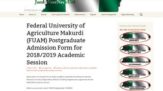 
                            5. Federal University of Agriculture Makurdi (FUAM) Postgraduate ...