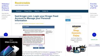 
                            5. feed.kroger.com- Login your Kroger Feed Account …