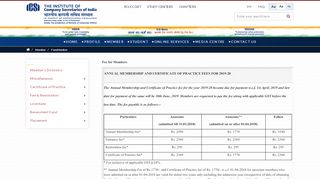 
                            9. Fees For Members - ICSI