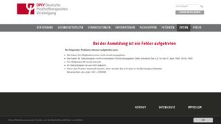 
                            3. Fehler Anmeldung - Der Verband