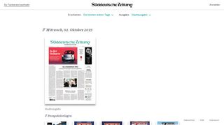 
                            10. Fernausgabe | Süddeutsche Zeitung