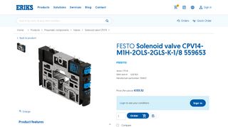 
                            9. FESTO Solenoid valve CPV14-M1H-2OLS-2GLS-K-1/8 559653 - Eriks