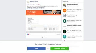 
                            9. FHWS i-Campus - Application portal is open! Apply now... | Facebook