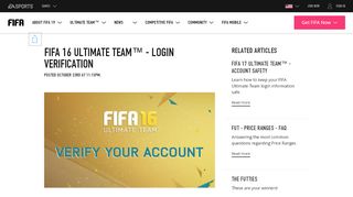 
                            6. FIFA 16 Ultimate Team™ - Login Verification - EA SPORTS