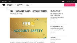 
                            2. FIFA 17 Ultimate Team™ - Account Safety - EA Sports
