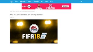 
                            10. FIFA 18 Login Verification, Security Question …