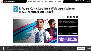 
                            8. FIFA 19 Can't Log Into Web App: Where is My Verification Code ...