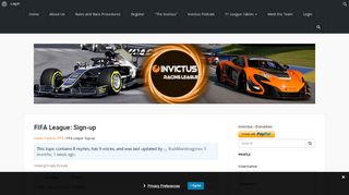 
                            7. FIFA League: Sign-up – Invictus Racing League