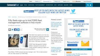 
                            9. Fifty fleets sign-up to trial FORS fleet management ...