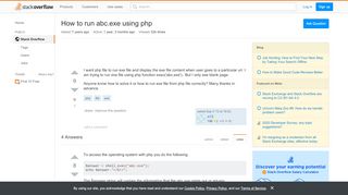 
                            8. file - How to run abc.exe using php - Stack Overflow