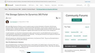 
                            3. File Storage Options for Dynamics 365 Portal - Microsoft Dynamics ...