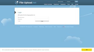 
                            5. File-Upload.net - Login zum Dateien hochladen