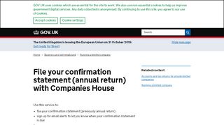 
                            1. File your confirmation statement (annual return) …