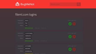 
                            6. fileml.com passwords - BugMeNot