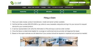 
                            1. Filing a Claim - New Leaf Service Contracts