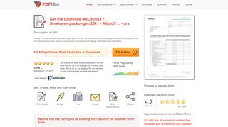 
                            8. Fillable Online ara Laufende MeLdung f r Serviceverpackungen ...