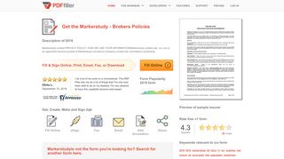 
                            6. Fillable Online Markerstudy - Brokers Policies Fax Email Print ...